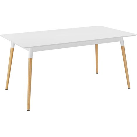 Mömax Esstisch Alena Weiß/ Eichefarben MDF ca. 160x75cm (1/5)