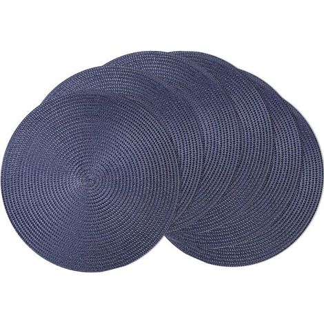 Ecleanfy - Ensemble de 6 sets de table ronds, en plastique résistant à la chaleur, 38 cm de diamètre, résistant à l'usure et aux rayures, (1/5)
