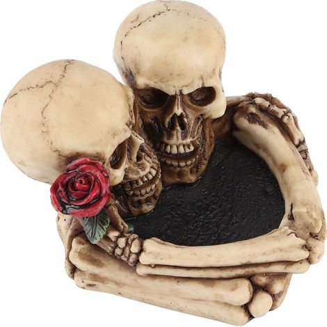 Aschenbecher aus Kunstharz in Form eines Skeletts, ideal für Halloween und andere besondere Anlässe. (1/5)