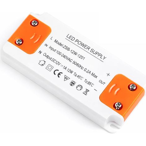 Transformateur 220V 12V LED 12W,LED Driver alimentation 12v 12w 1A, Transfo 220V à 12V DC Tension Constante pour Lampes led, Projecteurs Enfoncés, Basse Tension Ruban Bande, G4, GU5.3, MR11, MR16 (1/5)