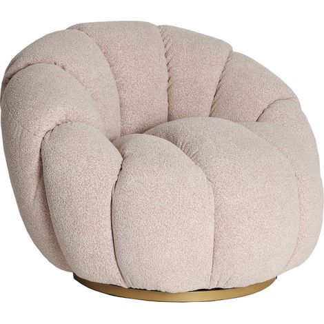 Fauteuil contemporain rose pâle enveloppant - rose pâle (1/5)