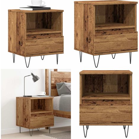 vidaXL Nachttisch Altholz-Optik 40x35x50 cm Holzwerkstoff (1/5)