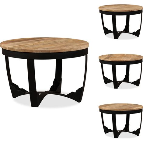 Table basse bois de manguier brut 60x40 cm - Table Basse Industrielle - Table Basse Design - Table Basse Vintage - Table D'appoint - Table Basse Marron (1/5)