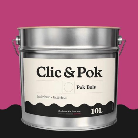 Peinture Bois Extérieur – POK BOIS - 10L - RAL 4010 - Telemagenta- Résistante aux intempéries - Ne s'écaille pas (1/4)