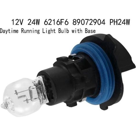 Ampoule de Feux Diurnes avec Socle pour 3008 5008 C5 12V 24W 6216F6 89072904 PH24W - 2 Ampoules PZCC