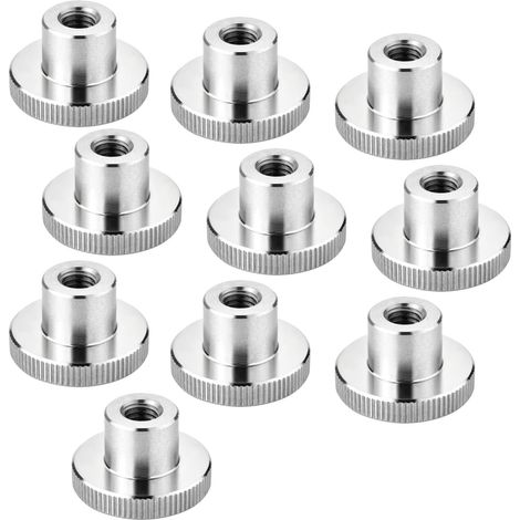 SOTECH Rändelmutter Edelstahl V2A (SS304) metrische Griffmutter mit gerändelten Seitenflächen - 10er Set M8 hohe Form DIN 466