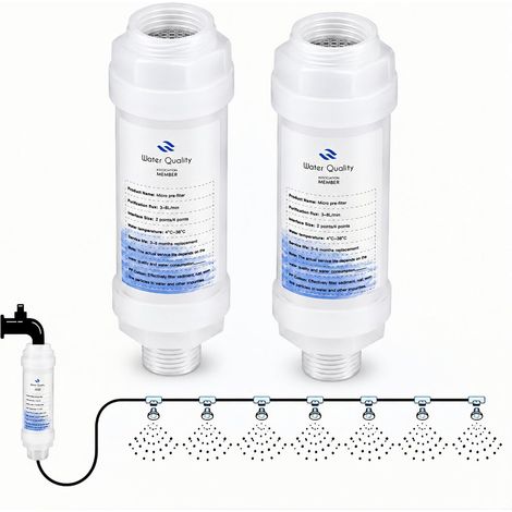 Anti-Limescale Filter for Garden Watering Outdoor Misting Filter, Pack of 2 Standard 3/4 inch connection, protects irrigation system, reduces limescale for decking and spray nozzles (1/5)