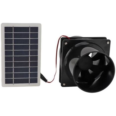 Ventilateur d'échappement à énergie solaire 10W 12V, pour tuyau rond, panneau ABS, Kit de Ventilation, maison pour animaux domestiques, poulailler, camping-car, serre (1/5)