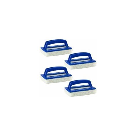 Spazzola a spugna, spazzola per la linea di galleggiamento, spazzola in plastica per la pulizia della piscina con manici, strumento per la pulizia di pavimenti e pareti di piscine e spa, 4 pezzi - blu