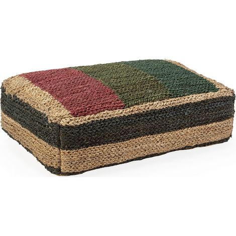Pouf tressé multicolore esprit ethnique - Multicolore (1/4)