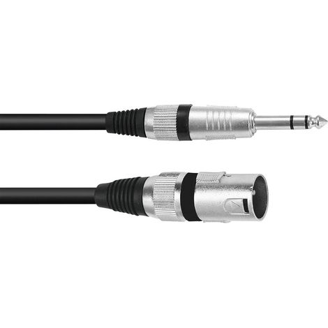 Omnitronic 3022075E XLR Câble adaptateur [1x XLR mâle 3 pôles - 1x Jack mâle 6,3 mm (stéréo)] 0.15 m noir