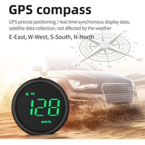 Affichage Tete Haute - HUD GPS 2,6 Pouces - Compteur Vitesse Et Alerte Fatigue Conduite - Pour Voiture Moto Camionnette SUV Camping-Car - 1 Unite (1/4)