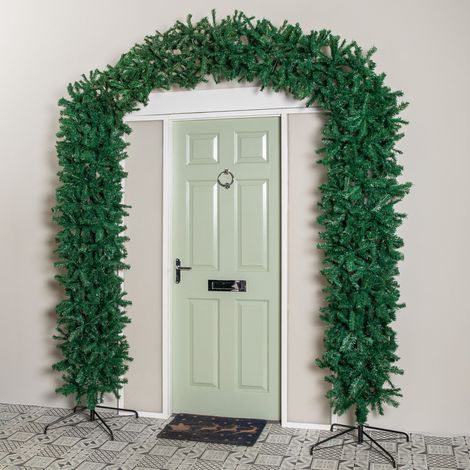 8ft (2.55m) Samuel Alexander Double Door Plain Green Christmas Tree Arch with 2000 Tips (1/5)