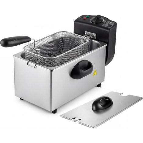 Spector Deep Fat Fryer 3L Chip Pan Basket Stainless Steel Adjustable Temp 2000W