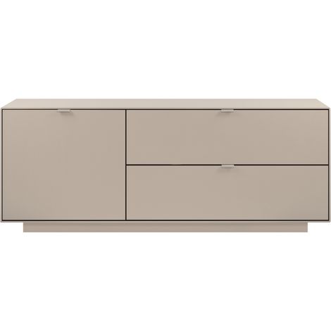 Mobile TV con 1 porta, 2 ribalte decorazione sabbia L160 cm - VIKA