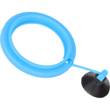 Anneau distributeur de nourriture flottant en plastique pour aquarium, avec ventouse puissante, pour distribuer des aliments en flocons (bleu). (1/5)