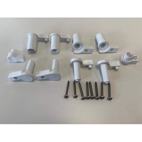 Pack de bisagras y tapones para mamparas de ducha Novellini R04PET | Blanco