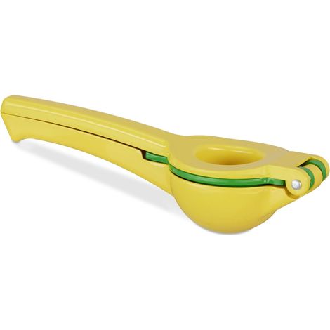 Exprimidor manual 22 x 7,5 x 5,5 cm fácil extracción de zumo sin pepitas diseño práctico de aluminio amarillo 130003584 (1/4)