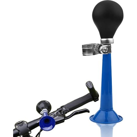 Klaxon à air pour vélo en métal chromé avec poire à presser 21,5 cm, son de trompette (1/5)