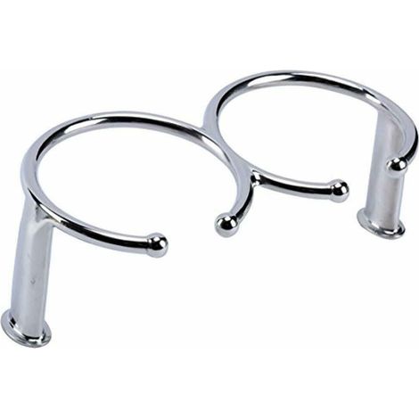 Porte-gobelet double anneau pour bateau, design ouvert, en acier inoxydable 316 poli de qualité marine, pour camping-car et bateaux (1/5)