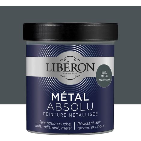 Peinture Libéron Métal Absolu Mat poudré Bleu métal 0,5 L (1/4)