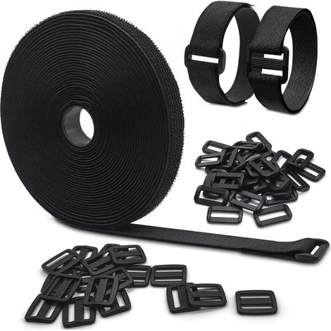 Attache pour store enrouleur 10 m - 50 passants et velcro noir multifonction de 2 cm (1/5)