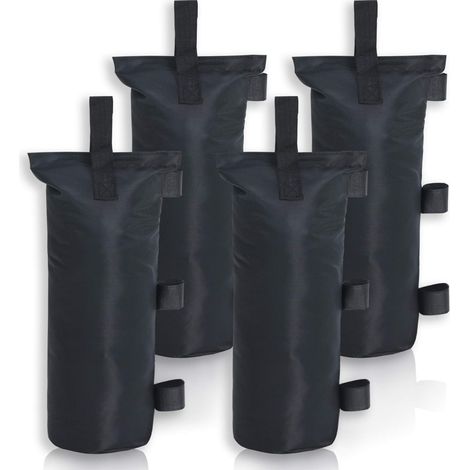 Lot de 4 sacs de sable pour tonnelle avec pothook pour auvent pliable et portable noir jusqu'Ă 48 kg au total (1/5)