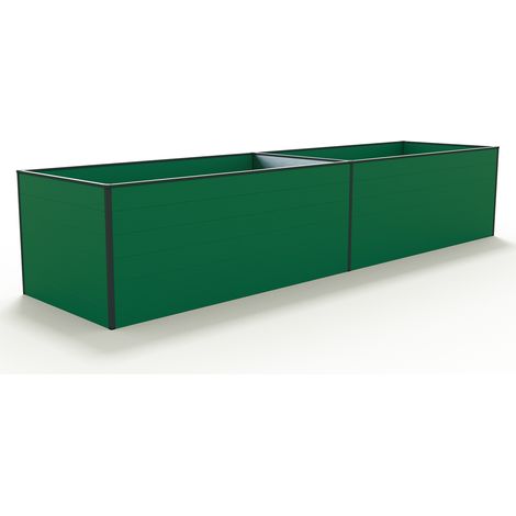 GFP Hochbeet Kräuter-Gemüse-Beet KINGSIZE DANIELA Aluminium - 387 x 99 x 77 cm - Grün - formstabil und witterungsbeständig mit Aluminium-Hohlkammerprofilen