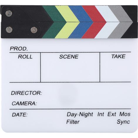 Plaque de clap de cinéma pour décorateur, accessoire plateau 20x19,5 cm (1/5)