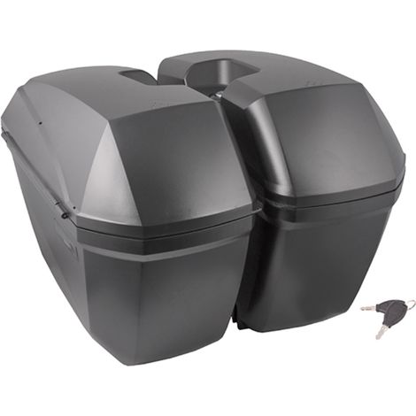 Moretti Seitenkoffer, MR-B66, 23 l, Schwarz, Roter Reflektor