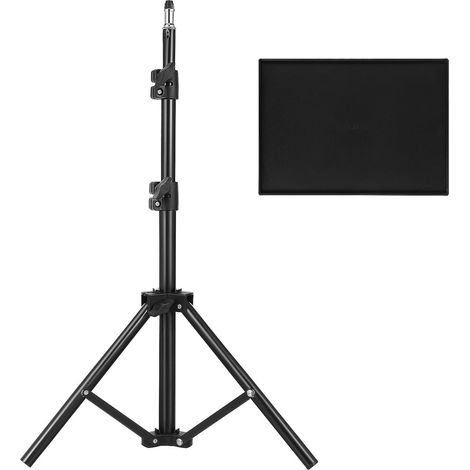 Support de Projecteur Fer Noir sur Trépied avec Plateau Réglable Abs Design Trépied, Portable et Anti Dérapant, Usage Bureau et Salon, pour Caméra et Mobile (1/5)