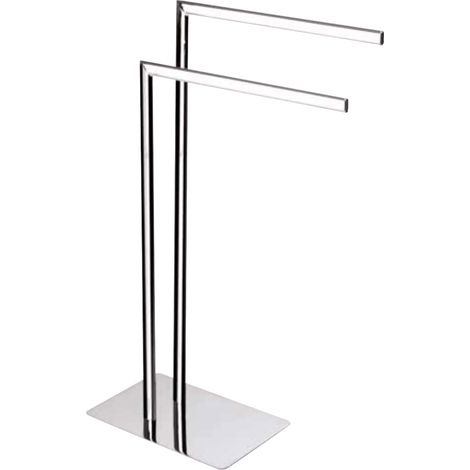 Porte-serviettes en métal chromé et verre