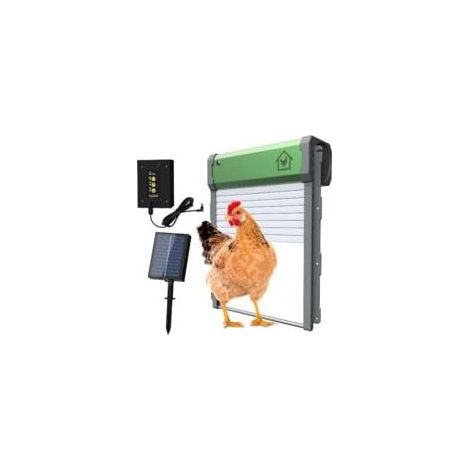 Porte Automatique Poulailler Solaire, Etanche avec Capteur De LumièRe, Minuterie du Soir Et du Matin, Aluminium, pour Un Elevage De Poulets SéCurisé