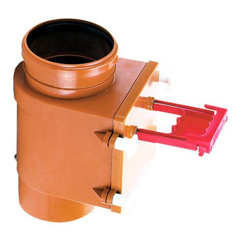 Valvola antiallagamento DN110 verticale, chiusura acciaio inox con corpo galleggiante e chiusura manuale