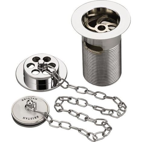 Bristan Traditional Bath Waste with Porcelain Plug Chrome - Slotted (1/3)