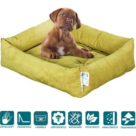 EVERGREENWEB - Letto per Cani 65x85 cm taglia Media, Imbottitura in Schiuma Waterfoam Morbido Lavabile in Lavatrice, Cuccia da Interno con Cuscino Sfoderabile, Materasso per tutti Animali Domestici (1/5)