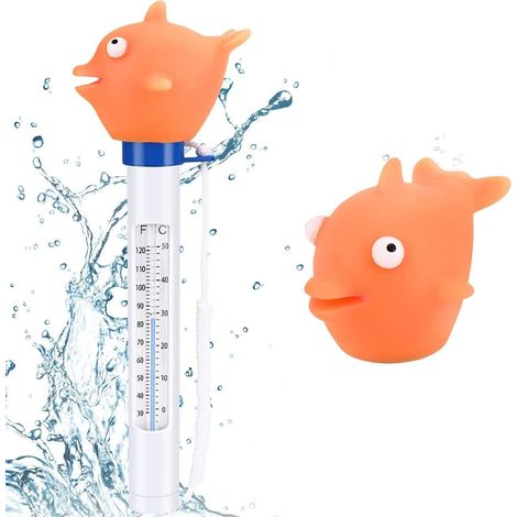 Thermomètre flottant pour piscine avec cordon, en forme de poisson, pour mesurer la température de l'eau des piscines, spas, jacuzzis et aquariums-AquaForge (1/5)