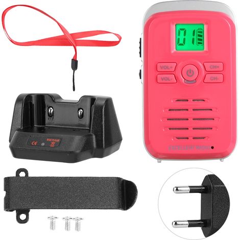 Talkie-walkie sans fil mini ABS FM Q3, 110-240V 400-470MHz, étanche, ultra-fin, radio bidirectionnelle rouge, prise UE (1/5)