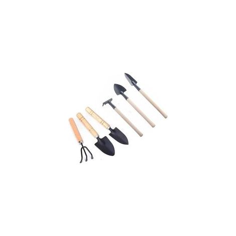 Lot de 6 Mini Outils de Jardinage en Fer - Râteau Pelle Bêche Légers pour Intérieur Extérieur et Plantation en Pot (1/4)