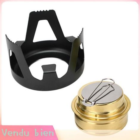 Garosa mini brûleur à alcool Mini réchaud à alcool en laiton et alliage d'aluminium, sûr, coupe-vent, Portable, sport popote Noir (1/5)