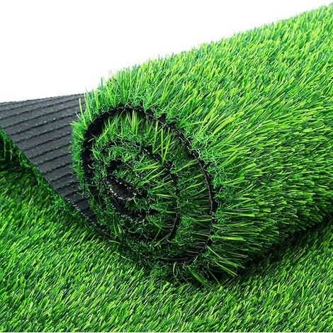 Gazon artificiel pour extérieur Tapis de pelouse en rouleau Gazon synthétique 100 x 1000 cm Tapis en plastique pour jardin, balcon, pelouse, tapis de gazon artificiel (1/5)