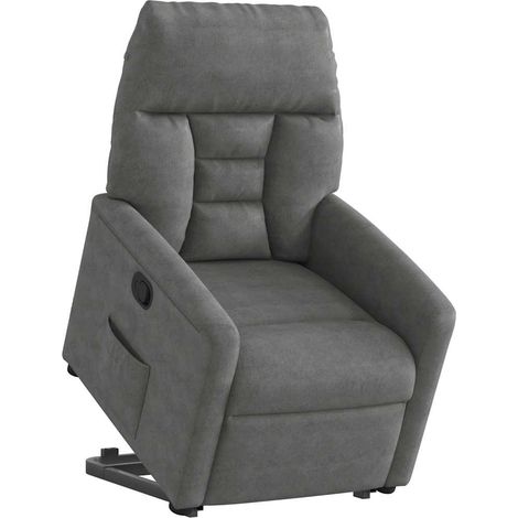 Fauteuil de Salon,Chaise,Fauteuil inclinable gris foncé tissu microfibre CFW319829 (1/5)
