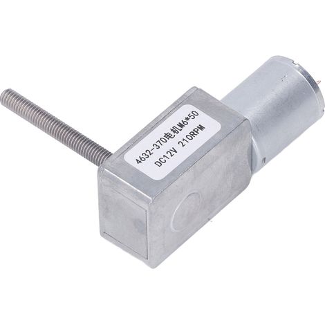 Moteur à engrenage à vis sans fin M6 x 50mm en alliage d'aluminium et laiton, moteur réversible à réduction DC 12V 210RPM pour ouvre-fenêtre (1/5)