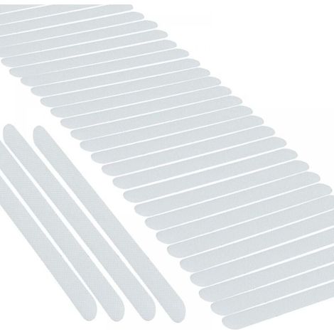 Autocollant Antidérapant - Bande de Sécurité pour Douche et Baignoire - Transparent - Auto-Adhésif - 2 cm x 20 cm - 30 Pièces (1/5)