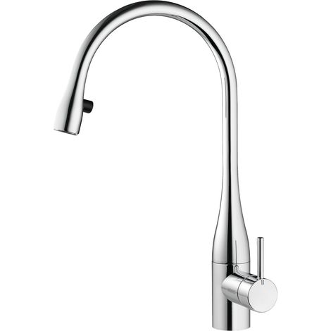 KWC Küchenarmatur Eve 3 mit herausziehbarer Schlauchbrause und LED-Beleuchtung chrom Hochdruck (1/4)