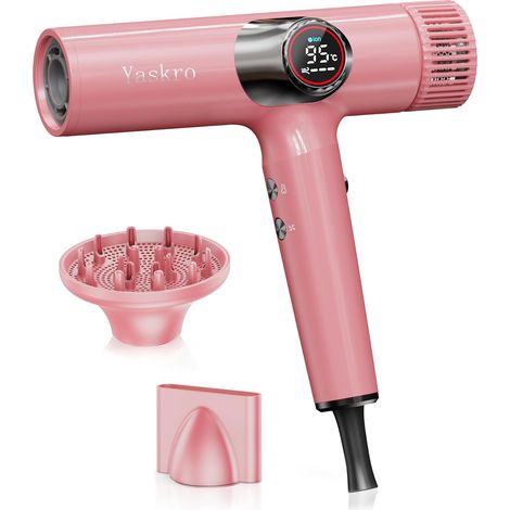 Sèche-cheveux ionique avec diffuseur, moteur sans balais, séchage rapide, écran LED, contrôle NTC, léger et silencieux, fonction auto-nettoyante, adapté à tous types de cheveux (1/5)
