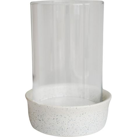 Maya Ceramic Speckle Reactive Glaze Lantern - L19 x W19 x H31 cm - Ivory