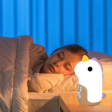 Veilleuse Licorne, veilleuse mignonne pour chambre d'enfant avec port de chargement USB, veilleuse bicolore pour enfants, veilleuse en silicone (1/5)