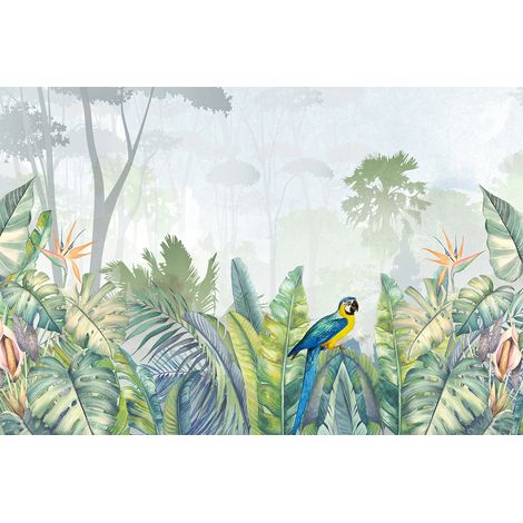 Papier peint panoramique - Forêt Tropicale Perroquet - 130 cm x 87 cm (1/2)