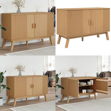 Buffet OLDEN marron 114x43x73,5 cm bois massif de pin - Buffet marron - Buffet bois pin (1/5)